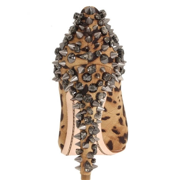 SAM EDELMAN Lorissa Leopard Print Spike Pumps! Size 7 1/2 print - Picture 5 of 12